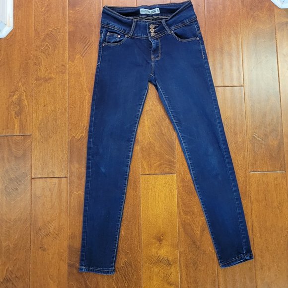 MONKEY RIDE JEANS DARKE BLUE - 3 BUTTON JEANS - JUNIORS SIZE 5 - Picture 2 of 11